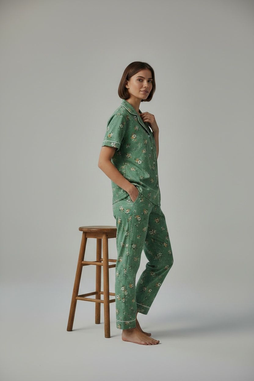 Sage Floral Pajama Set.