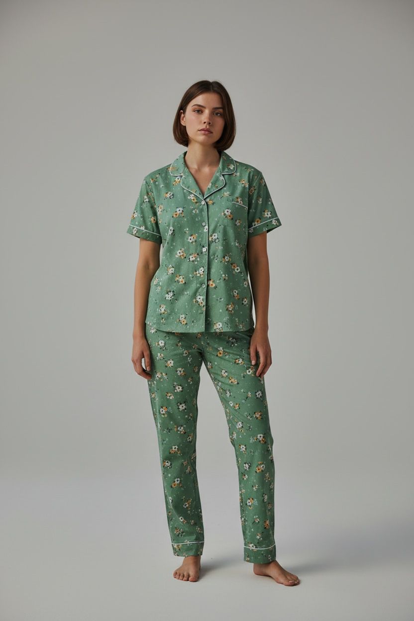 Sage Floral Pajama Set.